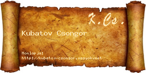 Kubatov Csongor névjegykártya